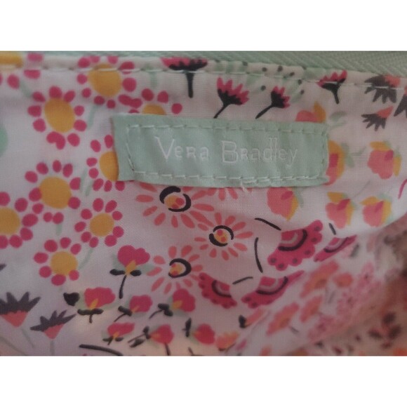 Vera Bradley Mint Flowers Travel Takes Case Large Bag With Crossbody Straps - Picture 14 of 16